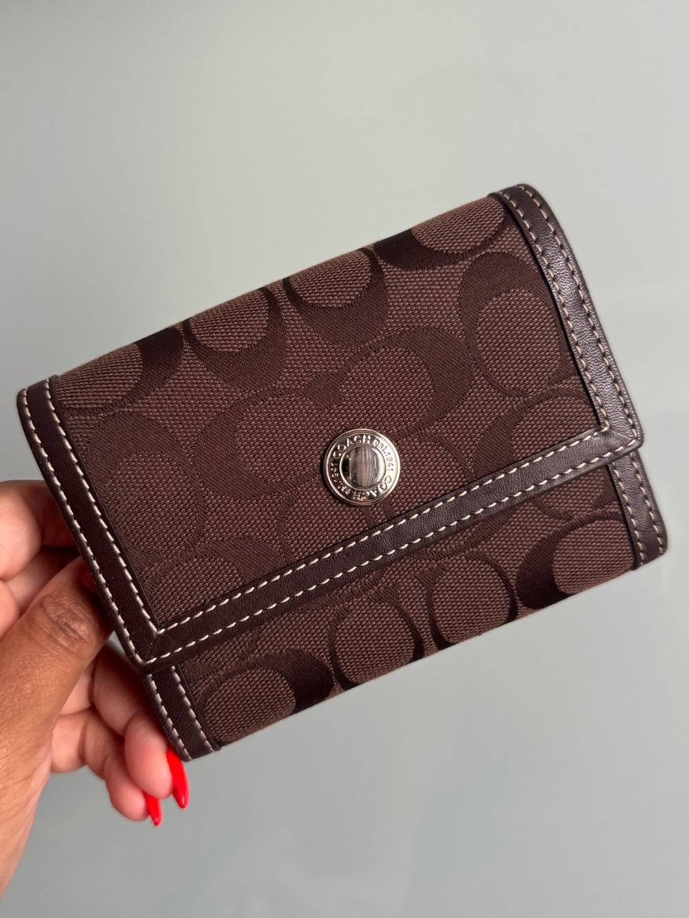 COACH Hampton Signature Compact Wallet